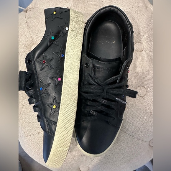 Saint Laurent Leather Sneakers - Size 10 (40) - Picture 1 of 12